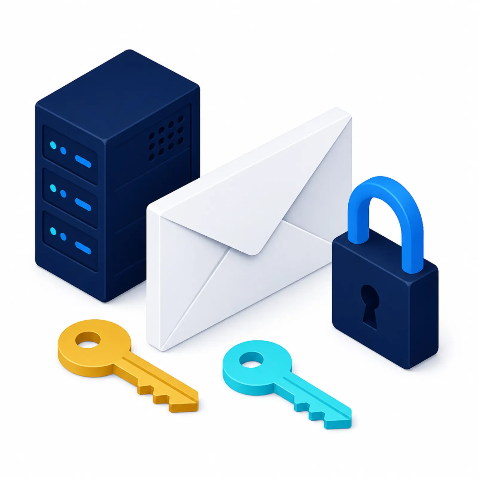Enveloppe, serveur de messagerie et clés DNS