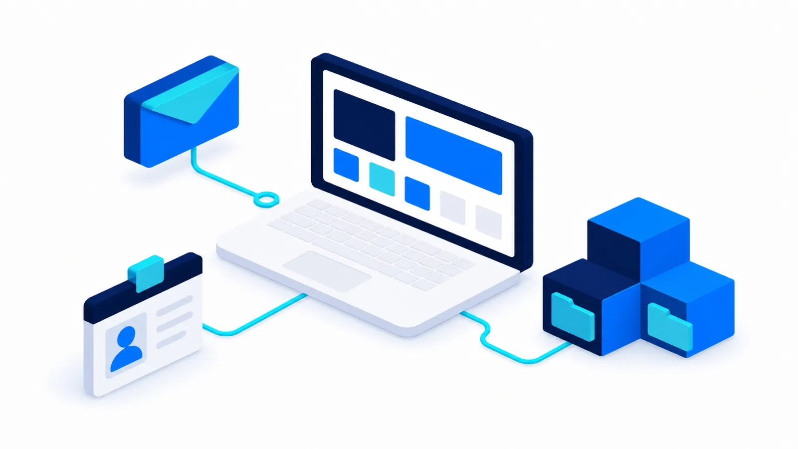 Espace Microsoft 365 d'entreprise avec ses comptes et ses boîtes mail