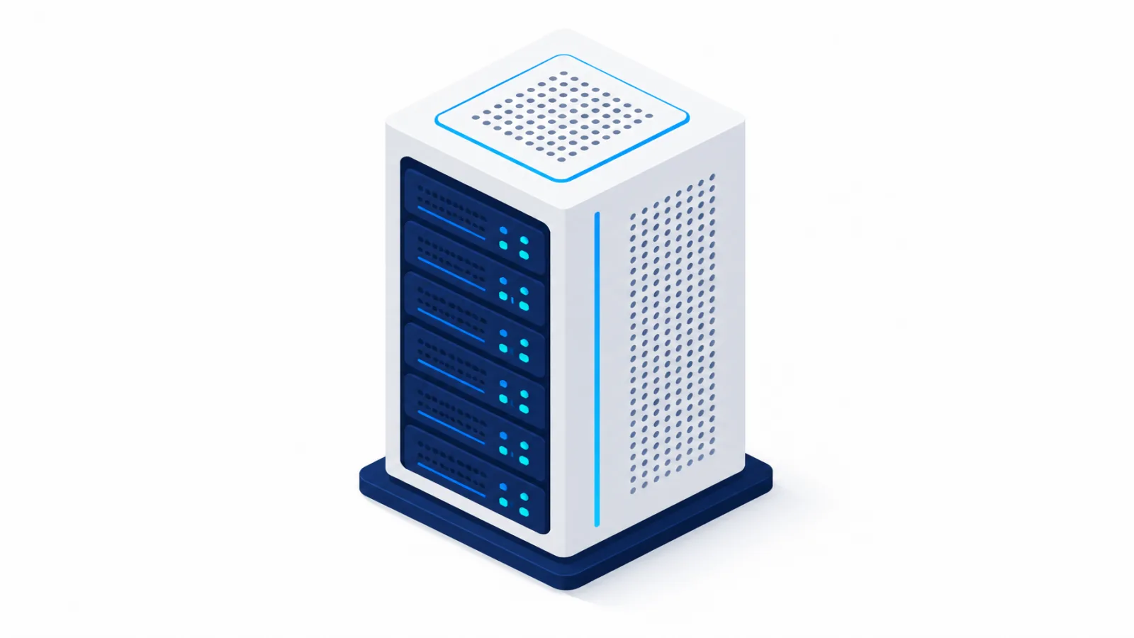 Serveur Windows monté en rack dans un local technique