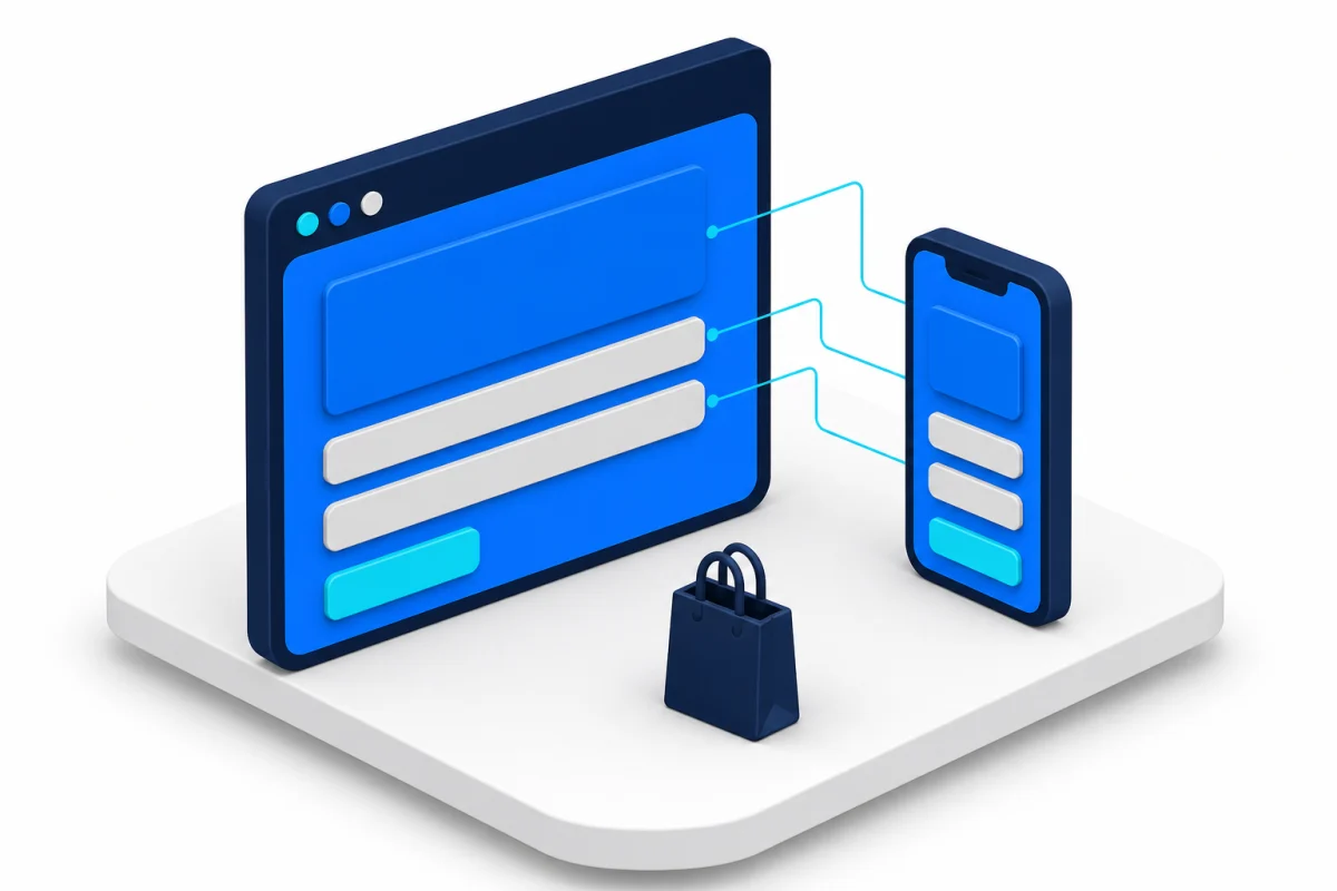 Maquette d'un site internet affichée sur un navigateur et sur un téléphone